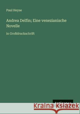 Andrea Delfin; Eine venezianische Novelle: in Gro?druckschrift Paul Heyse 9783388055985 Antigonos Verlag - książka
