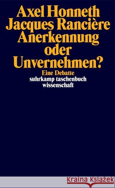 Anerkennung oder Unvernehmen? Honneth, Axel, Rancière, Jacques 9783518298336 Suhrkamp - książka