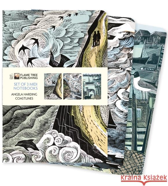 Angela Harding: Coastlines Set of 3 Midi Notebooks  9781835626184 Flame Tree Gift - książka
