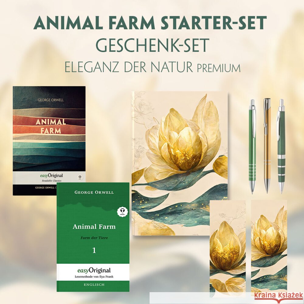 Animal Farm Starter-Paket Geschenkset 2 Bücher (mit Audio-Online) + Eleganz der Natur Schreibset Premium, m. 2 Beilage, m. 2 Buch Orwell, George 9783991129134 EasyOriginal - książka