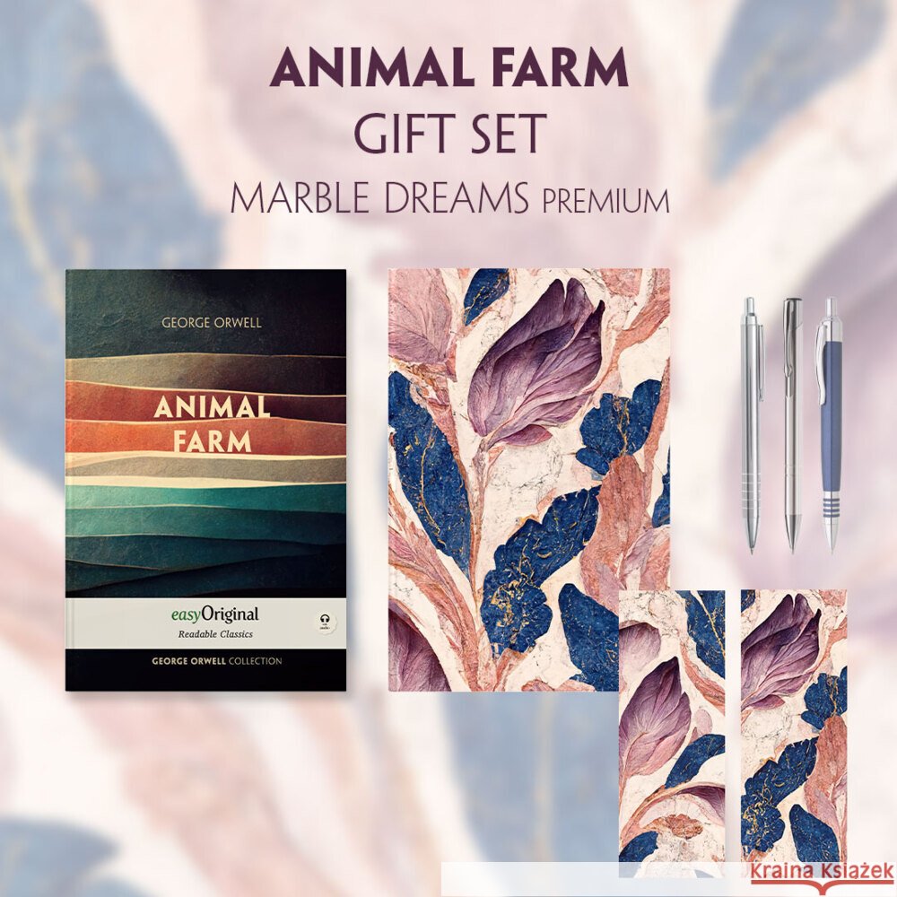 Animal Farm (with audio-online) Readable Classics Geschenkset + Marmorträume Schreibset Premium, m. 1 Beilage, m. 1 Buch Orwell, George 9783991680918 EasyOriginal - książka