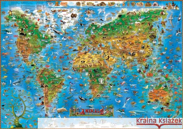 Animals of the World kids wall map laminated  9781905502059  - książka