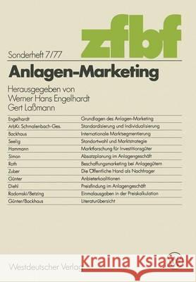 Anlagen-Marketing Werner Han Gert Lassmann Werner Hans Engelhardt 9783531114453 Vs Verlag Fur Sozialwissenschaften - książka