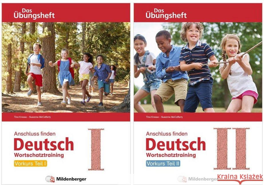 Anschluss finden Deutsch - Das Übungsheft / Vorkurs Teil I und II, 2 Bde. : Wortschatztraining Klasse 1 bis 4 Kresse, Tina; McCafferty, Susanne 9783619141593 Mildenberger - książka