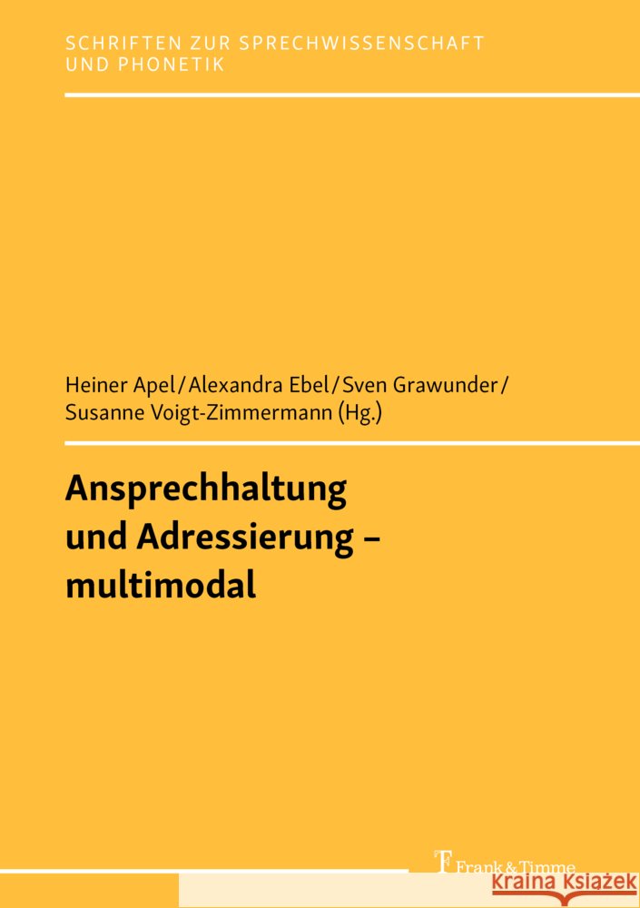 Ansprechhaltung und Adressierung - multimodal  9783732910335 Frank & Timme - książka