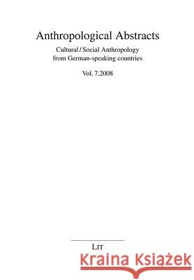 Anthropological Abstracts 7/2008  9783643998965 LIT VERLAG - książka