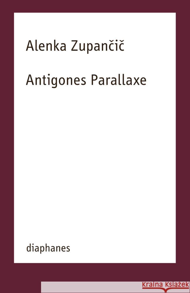 Antigones Parallaxe Zupancic, Alenka 9783035806427 diaphanes - książka