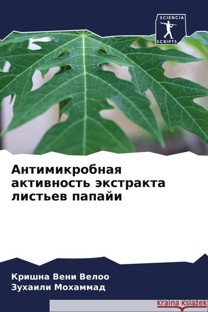 Antimikrobnaq aktiwnost' äxtrakta list'ew papaji Veloo, Krishna Veni, Mohammad, Zuhaili 9786204794327 Sciencia Scripts - książka