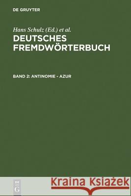 Antinomie - Azur Hans Schulz Otto Basler 9783110148169 Walter de Gruyter - książka