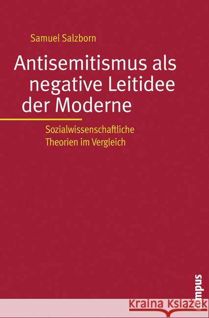 Antisemitismus als negative Leitidee der Moderne : Sozialwissenschaftliche Theorien im Vergleich. Habilitationsschrift Salzborn, Samuel   9783593391878 Campus Verlag - książka