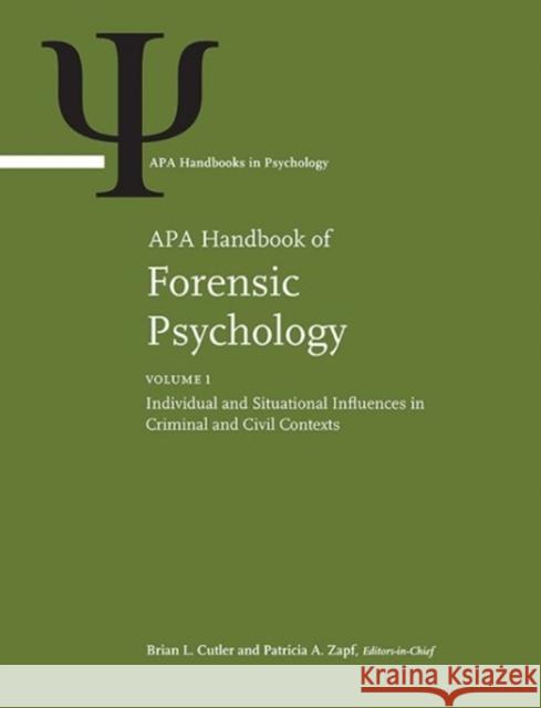 APA Handbook of Forensic Psychology Brian L. Cutler Patricia A. Zapf 9781433817939 American Psychological Association (APA) - książka