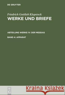 Apparat Klopstock, Friedrich Gottlieb 9783110088984 Walter de Gruyter - książka