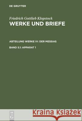 Apparat 1 Klopstock, Friedrich Gottlieb 9783110103045 Walter de Gruyter - książka