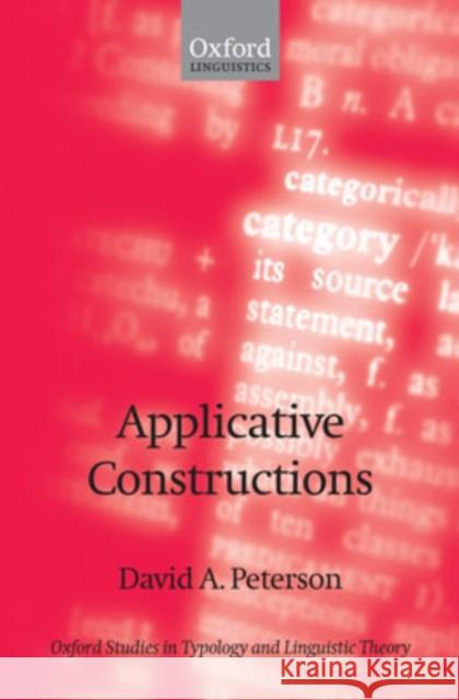 Applicative Constructions David A. Peterson 9780199270927 Oxford University Press, USA - książka