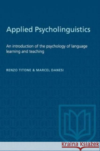 APPLIED PSYCHOLINGUISTICS AN INTRODUCP  9781487585341 TORONTO UNIVERSITY PRESS - książka