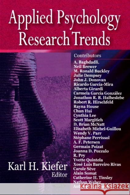 Applied Psychology Research Trends Karl H Kiefer 9781604563726 Nova Science Publishers Inc - książka