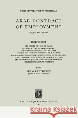 Arab Contract of Employment Hisham Rif'a Hisham Rif Hashem 9789401181884 Springer - książka