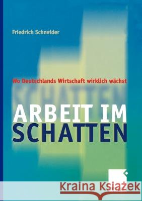 Arbeit Im Schatten: Wo Deutschlands Wirtschaft Wirklich Wächst Schneider, Friedrich 9783409127110 Gabler Verlag - książka