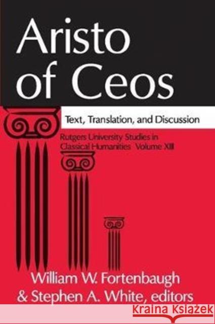 Aristo of Ceos: Text, Translation, and Discussion  9781138507371 Taylor and Francis - książka