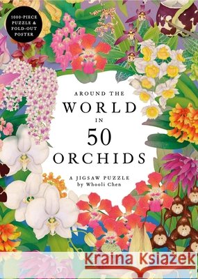 Around the World in 50 Orchids 1000 Piece Jigsaw Puzzle Royal Botanic Gardens Kew 9781399635813 Laurence King - książka