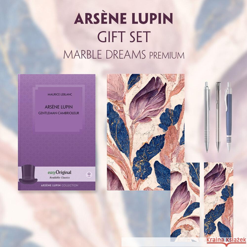 Arsène Lupin, gentleman-cambrioleur (with audio-online) Readable Classics Geschenkset + Marmorträume Schreibset Premium, m. 1 Beilage, m. 1 Buch Leblanc, Maurice 9783991681311 EasyOriginal - książka
