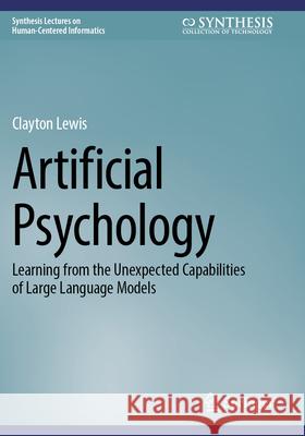 Artificial Psychology Lewis, Clayton 9783031766480 Springer - książka