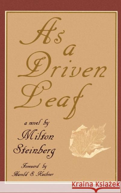 As a Driven Leaf Milton Steinberg 9780876689943 Jason Aronson - książka