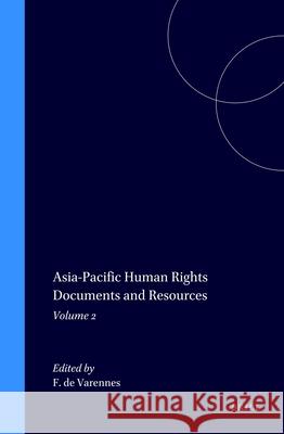 Asia-Pacific Human Rights Documents and Resources: Volume 2 Fernand D de Varennes                              F. D 9789041113184 Kluwer Law International - książka