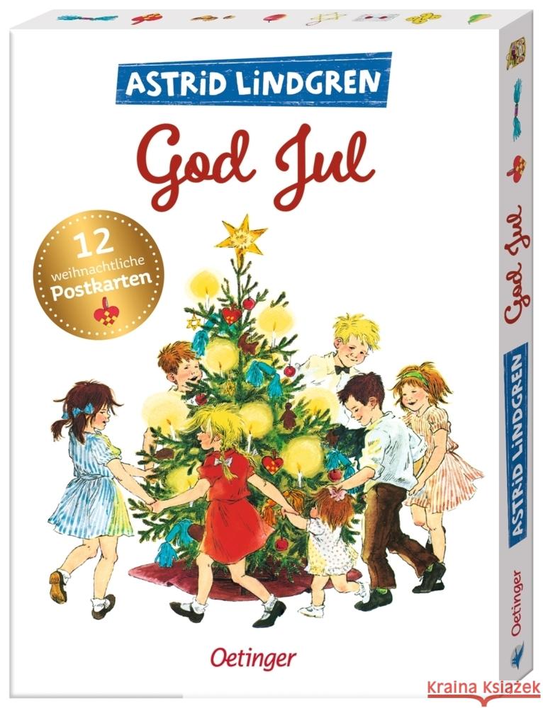 Astrid Lindgren. God Jul. 12 wunderschöne Weihnachtskarten zum Verschicken Lindgren, Astrid 4260512186210 Oetinger - książka