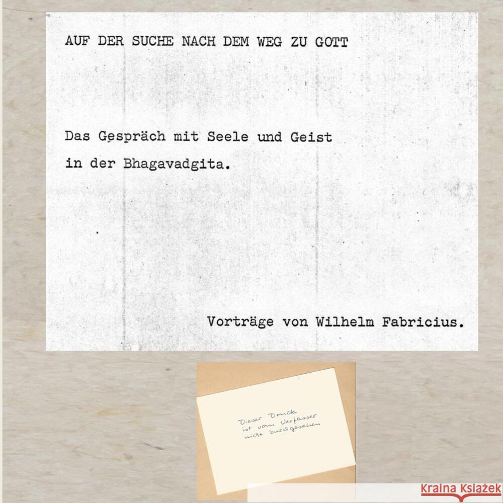 Auf der Suche nach dem Weg zu Gott Fabricius, Wilhelm 9783384782328 tredition - książka