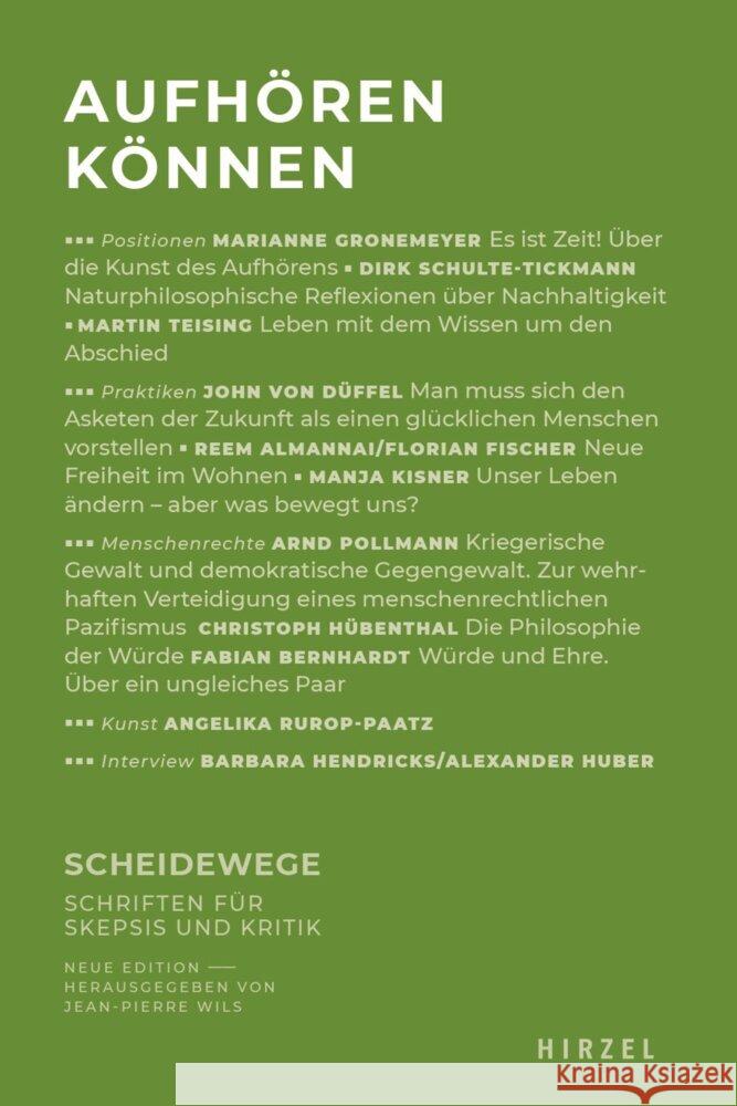 Aufhoren Konnen: Gegen Den Wahn Des Permanenten Wachstums Jean-Pierre Wils 9783777633909 S. Hirzel Verlag - książka