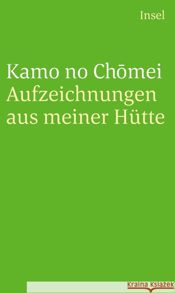 Aufzeichnungen aus meiner Hütte Chomei, Kamo no 9783458243953 Insel Verlag - książka