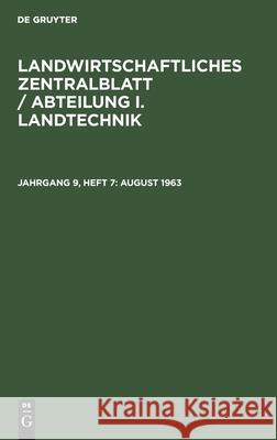 August 1963 K Kauter, F Stammberger, G Tischendorf, No Contributor 9783112598238 De Gruyter - książka