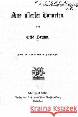 Aus allerlei Tonarten Braun, Otto 9781533041791 Createspace Independent Publishing Platform - książka