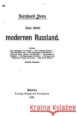 Aus dem modernen Russland Stern, Bernhard 9781523607181 Createspace Independent Publishing Platform - książka