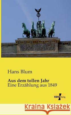 Aus dem tollen Jahr: Eine Erzählung aus 1849 Hans Blum 9783956106217 Vero Verlag - książka