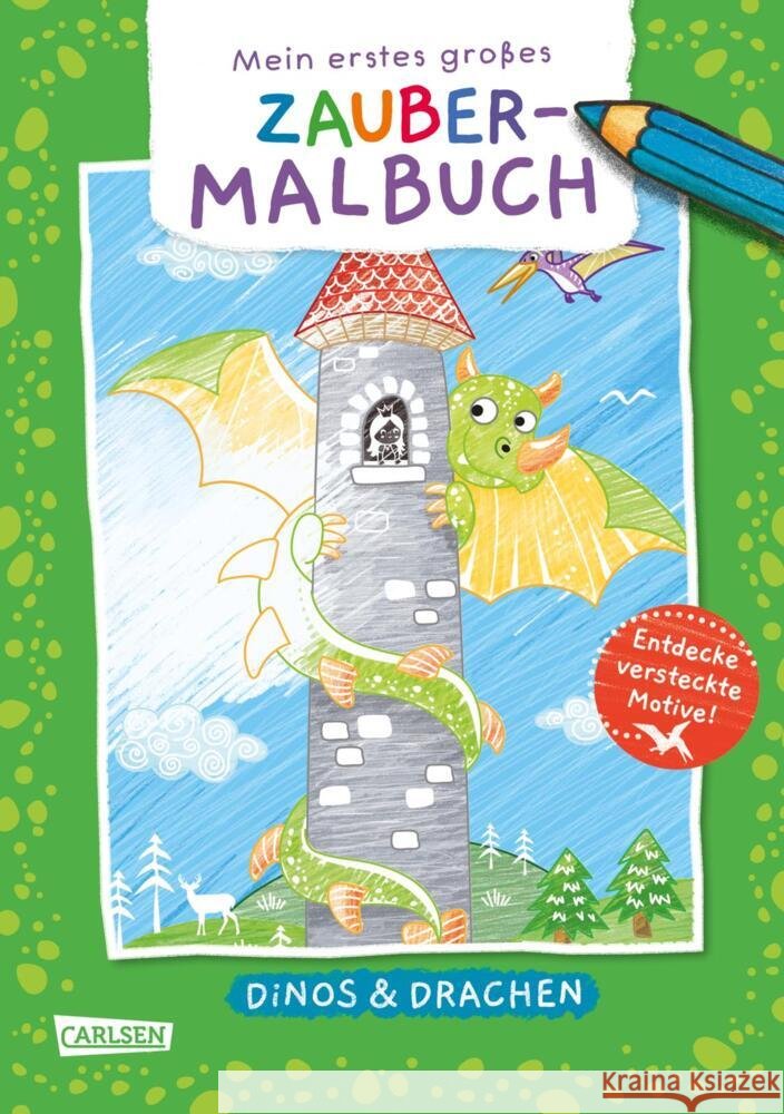 Ausmalbilder für Kita-Kinder: Mein erstes großes Zauber-Malbuch: Dinos & Drachen  9783551192004 Carlsen - książka