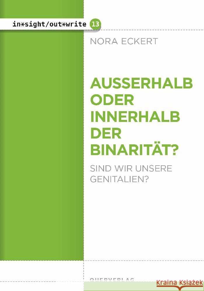 Außerhalb oder innerhalb der Binarität? Eckert, Nora 9783896563378 Querverlag - książka