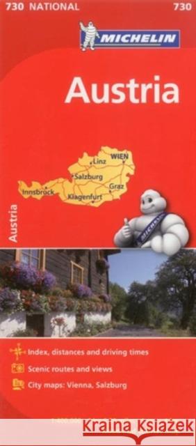 Austria - Michelin National Map 730 Michelin 9782067171725 Michelin Editions des Voyages - książka