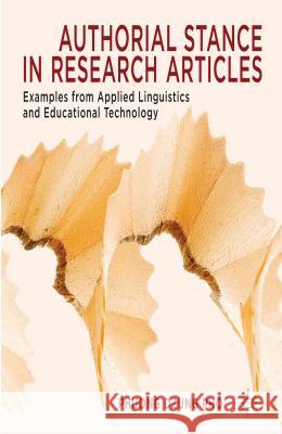 Authorial Stance in Research Articles: Examples from Applied Linguistics and Educational Technology Pho, P. 9781137032775  - książka