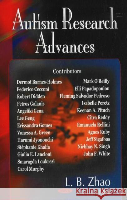 Autism Research Advances L B Zhao 9781600215230 Nova Science Publishers Inc - książka