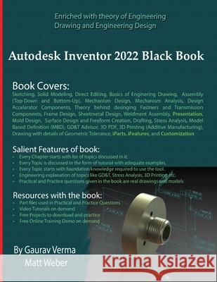 Autodesk Inventor 2022 Black Book Gaurav Verma, Matt Weber 9781774590331 Cadcamcae Works - książka