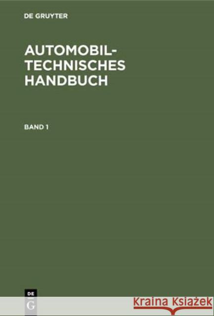 Automobiltechnisches Handbuch No Contributor 9783110027129 Walter de Gruyter - książka