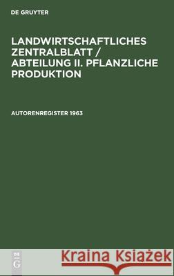 Autorenregister 1963 No Contributor 9783112598252 De Gruyter - książka