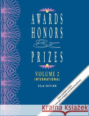 Awards, Honors & Prizes: International  9781414458076 Gale Cengage - książka