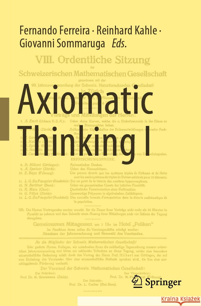 Axiomatic Thinking I  9783030776596 Springer International Publishing - książka
