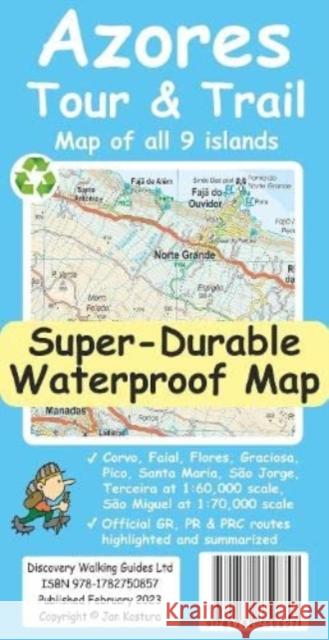 Azores Tour & Trail Super-Durable Map (2nd edition) Jan Kostura 9781782750857 Discovery Walking Guides Ltd - książka