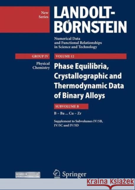 B-Ac...Cu-Zr: Supplement to IV/5b Predel, Felicitas 9783540447535 Springer - książka