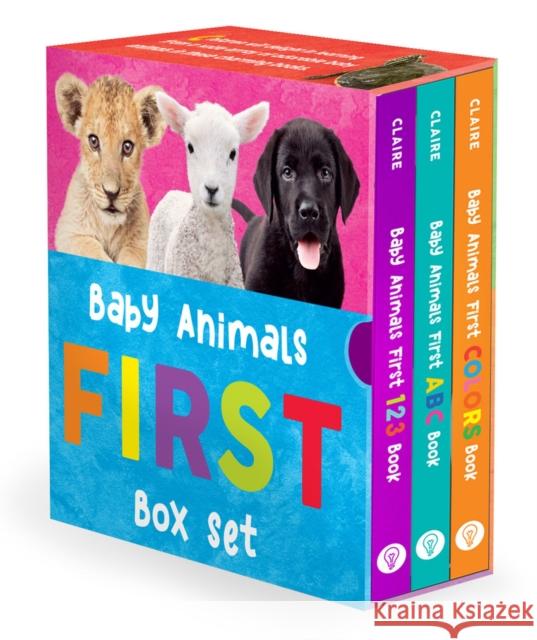 Baby Animals First Box Set: First ABC Book, First 123 Book, and First Colors Book Alexandra Claire 9781685550219 The Collective Book Studio - książka