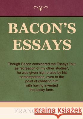 Bacon's Essays Francis Bacon 9781647997137 Bibliotech Press - książka